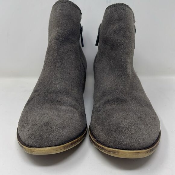 Lucky Brand Basel Bootie, Gray Suede, women’s size 8M, 1.5” heel - Picture 2 of 12